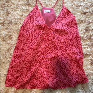 Satin Pink Leopard Print tank